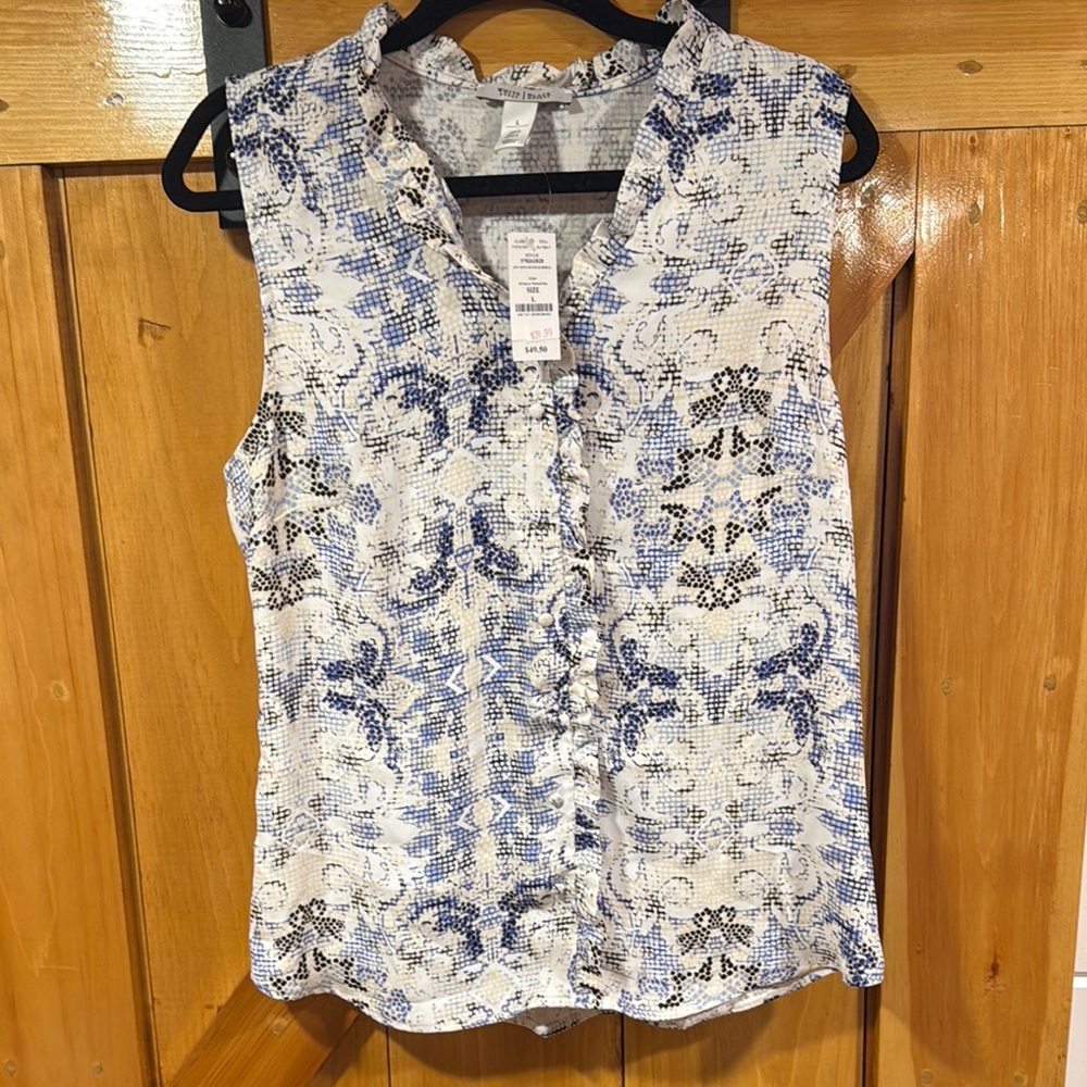 White House Black Market Sleeveless Blouse Size Large